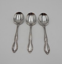 Oneida Strathmore Stainless Deluxe Round Soup Chowder Spoons 6 Inch Lot ... - £12.57 GBP