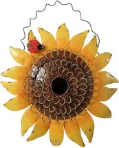 Metal Sunflower Birdhouse for Outside Hanging Bird House Metal with Ladybug... - £20.87 GBP