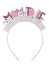 Mom To Be Pink White Floral Headband Baby Shower Girl - $3.26