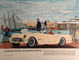 1953 Esquire Art Automotive Fashions Chevrolet Corvette Leslie Saalburg Painting - £11.28 GBP