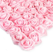 200 Pack Light Pink Artificial Flower Heads, 2 Inch Stemless Fake Foam R... - £33.10 GBP