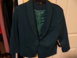 Mossimo Blazer Womens Large Green Teal One Button Front Pockets Vintage ... - $3.89