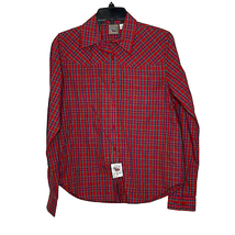Cruel Girl Womens Western Shirt Size Small Button Front Red Blue Green Plaid LS - £23.80 GBP