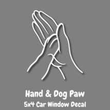Hand &amp; Dog Paw Vinyl Decal 5x4&quot; - £4.02 GBP