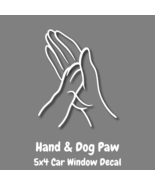 Hand & Dog Paw Vinyl Decal 5x4" - $5.00