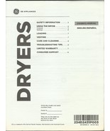GE Factory oem dryers Printed Owner&#39;s Manual 234D2431P003 Spanish + English - $407.43 MXN