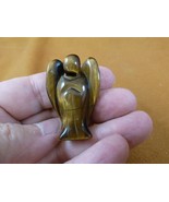 (Y-ANG-550) brown Tiger&#39;s eye Guardian Angel GEMSTONE stone carving love... - $260.08 MXN