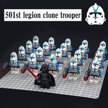 21pcs Star Wars 501st Legion Minifigures Darth Vader Leader Clone Troopers Block - £26.02 GBP