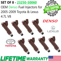 OEM 8Pcs Denso Fuel Injectors for 2005-2009 Toyota Sequoia 4.7L V8 #23250-50060 - £133.16 GBP