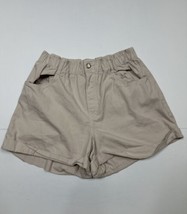 H&amp;M Women Size M (Measure 29x3) Beige Elastic Waist Paperbag Shorts Cuffed - £8.24 GBP