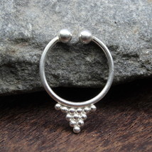 No Piercing needed Handmade style Indian Real 925 Silver Septum Nose Ring 20g - £11.18 GBP