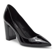Marc Fisher Georgy Pointed Block Heel Pump, Black Patent Leather, Size 9... - $79.00