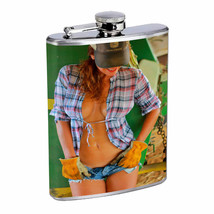 Country Pin Up Girls D6 Flask 8oz Stainless Steel Hip Drinking Whiskey - £11.64 GBP