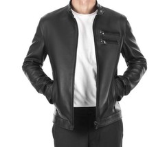 Men soft genuine lambskin leather jacket - £133.71 GBP
