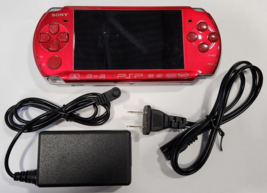 Sony PSP RED Portable Handheld Video Game Console System PSP-3000 gaming - £140.90 GBP