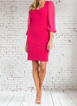 R &amp; M Richards Women's Chiffon-Sleeve Sheath Dress Size: 8 - Peony RETAI... - $24.26