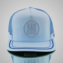 G/FORE Hat Cap Powder Blue Soutache Knit Interlock Tall Trucker Hat Golf Preppy - £48.46 GBP