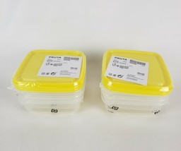 Ikea Pruta [6] Food Storage Square 5.5 x 5.5 x 2.25&quot; Container 20oz BPA-Free  - £11.17 GBP