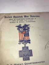Letter From United Spanish war veterans June 1917 - £66.83 GBP