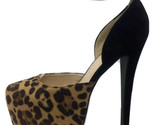 Kunstwildleder Leopard Cheetah Knöchelriemen Plateau Geschlossene Pumps 6 - £15.54 GBP