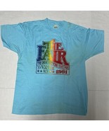 Vintage New York State Fair Shirt Mens L 1991 Blue Single Stitch Syracuse - $378.09 MXN