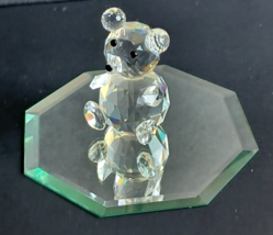 Swarovski Crystal Sitting Teddy Bear Figurine 2.75" Tall w/ Mirror - £35.05 GBP