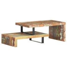 2 Piece Coffee Table Set Solid Reclaimed Wood - £115.95 GBP