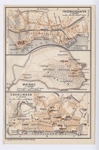 1910 Antique Map Mainau Ueberlingen Friedrichshafen Baden Wuerttemberg Germany - $23.05