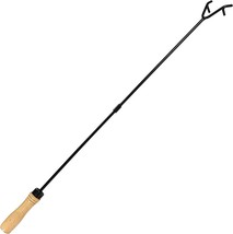 Sunnydaze Steel Fire Pit Poker Stick With Wood Handle, 32-Inch Long, Outdoor - £31.95 GBP