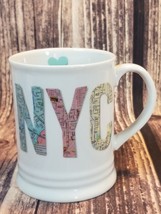 Fringe NYC New York City Map in Pastel Letters 14 oz Ceramic Mug 4.25 in... - $13.81