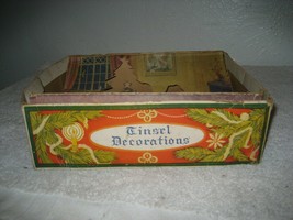 Vintage Christmas Tinsel Decorations Box only Antique - £31.37 GBP