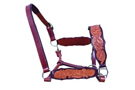 Horse Leather Halter Beautifully Carved Premium Handmade Padded Chrome Fittings - £36.01 GBP