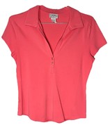 Anne Taylor Loft Women’s Coral Cap Sleeve Collar V- Neck Top Size M - $20.66 CAD