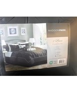 MADISON PARK MP10-3281 Laurel 7 Piece Comforter Set, Cal King - Black, 7... - $127.22