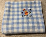 Parents Choice Blue White ‘Lets Go’ Airplane Baby Blanket Gingham Check ... - $22.79