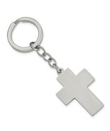 Stainless Steel Polished Cross Key Ring - £35.37 GBP