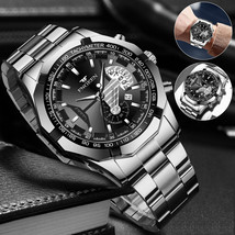 Luxury Men Watch Stainless Steel Quartz Analog Classic Business Wrist Wa... - £18.67 GBP