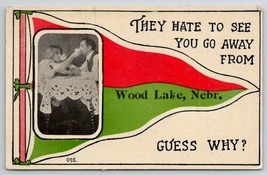 Wood Lake NE Romance &amp; Tea To Davidson Family Long Pine Nebraska Postcard A36 - £11.76 GBP