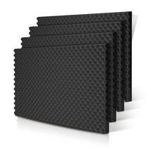 Acoustic Foam Egg Crate Panel Studio Foam Wall Panel 48" X 24" X 1" (4 Pack, Bla - £80.22 GBP