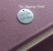 Let Your Light Shine Quote Charms Inspirational Word Stainless Steel Silver 20mm - £5.45 GBP