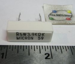 Micron 5 Watt 3900 Ohm 3K9 10% Ceramic Cement High Power Resistor - NOS ... - $5.69