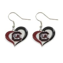 Aminco NCAA South Carolina Fighting Gamecocks Swirl Heart Earrings - $9.85