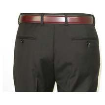 Men's Mantoni Flat Front Pants All Wool Super 140's Classic Fit 40901 Black image 3