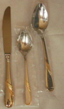 Yamazaki Hilary Gold accent stainless flatware unused choose piece(s) 18/8 Japan - £10.27 GBP+