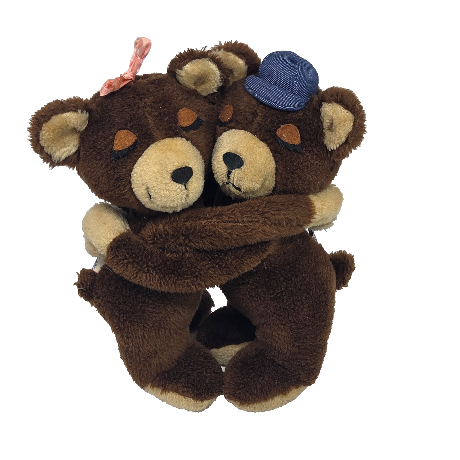 VINTAGE 1977 DAKIN HUGGING MONKEY NATURE BABIES BOY &amp; GIRL STUFFED ANIMA... - $37.05