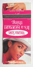Virginia Slims 1996 Philip Morris Tobacco Ad 30 Strike Matchbook Cover Woman - £1.18 GBP