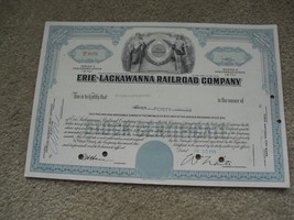 Vintage 1965 Stock Certificate Erie Lackawanna Railroad Company 40 Shares - £18.69 GBP