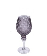 New Glaskelch, Grey, Hand Blown, 12,5 x 12,5 X 40 CM, &quot; Germany &quot;, Handmade - £29.12 GBP