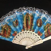 Set of 12 Religious Summer Guadalupe Hand Fan/Folding Fan with Gift Bag ... - £22.65 GBP