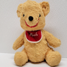Vintage Walt Disney Winnie the Pooh Bib Plush California Stuffed Animal Sitting - £16.62 GBP